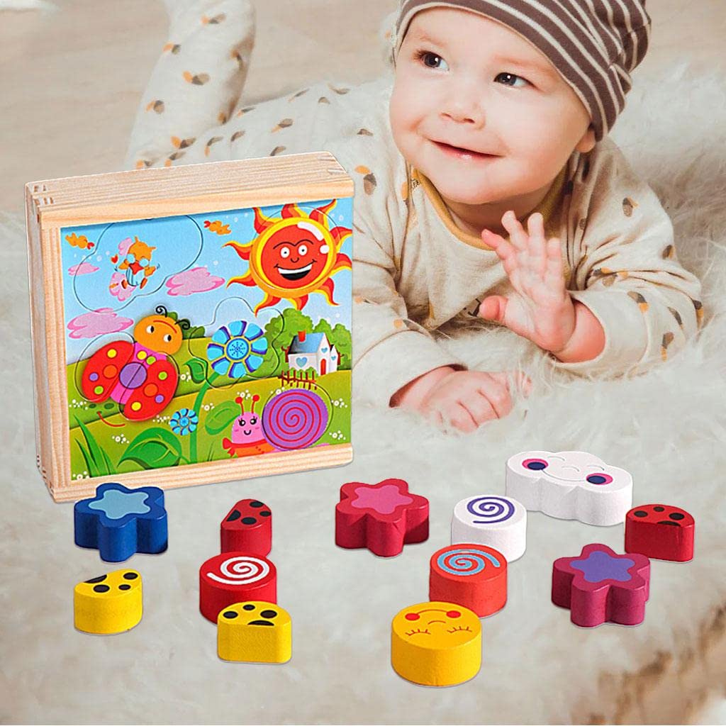 Merishopp Colorful Puzzle Board Toys Shape Matching Weather Shapes Colors Learning| Baby Learning Toy | Infant Activity Toy | Se