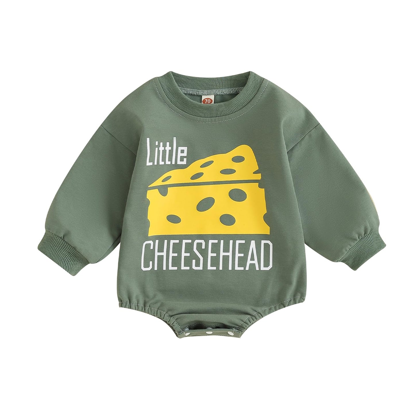 Fybitbo My First Christmas Baby Girl Boy Outfit Sweatshirt Romper Sweater Onesie Long Sleeve Bodysuit Fall Clothes (18-24 Months,Little Cheese Head)