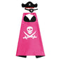 Riorand Cartoon Pirate Dress Up Satin Capes Cosplay Birthday Party Kids Costume (1-Pack-Pink)