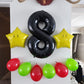 Paticool 40 Inch Black Number Balloon 8, Large Number Foil Balloons Mylar For Girl Boy Birthday Party Celebration Decorations Su