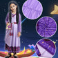 Zaisuifun Princess Asha Costume For Girls Wish Asha Dress Up Kids Halloween Cosplay Outfits With Accessories, Purple, 5-6 Years(