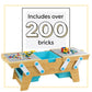 KidKraft Building Bricks Play N Store Wooden Table with 200+ Blocks, Natural, Gift for Ages 3+, Model 17512