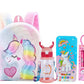 Neel Unicorn Fur Bag With Unicorn Geometric Box, Bottle, Pencil Set For Girls Birthday Gifts For Kids (Set Of 4) Party Favor Ret