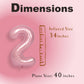 Suwen 40 Inch Pink Large 2 Number Balloons Big Foil Helium Number Balloons 0-9 Jumbo Happy 2Nd Mylar Birthday Party Decorations
