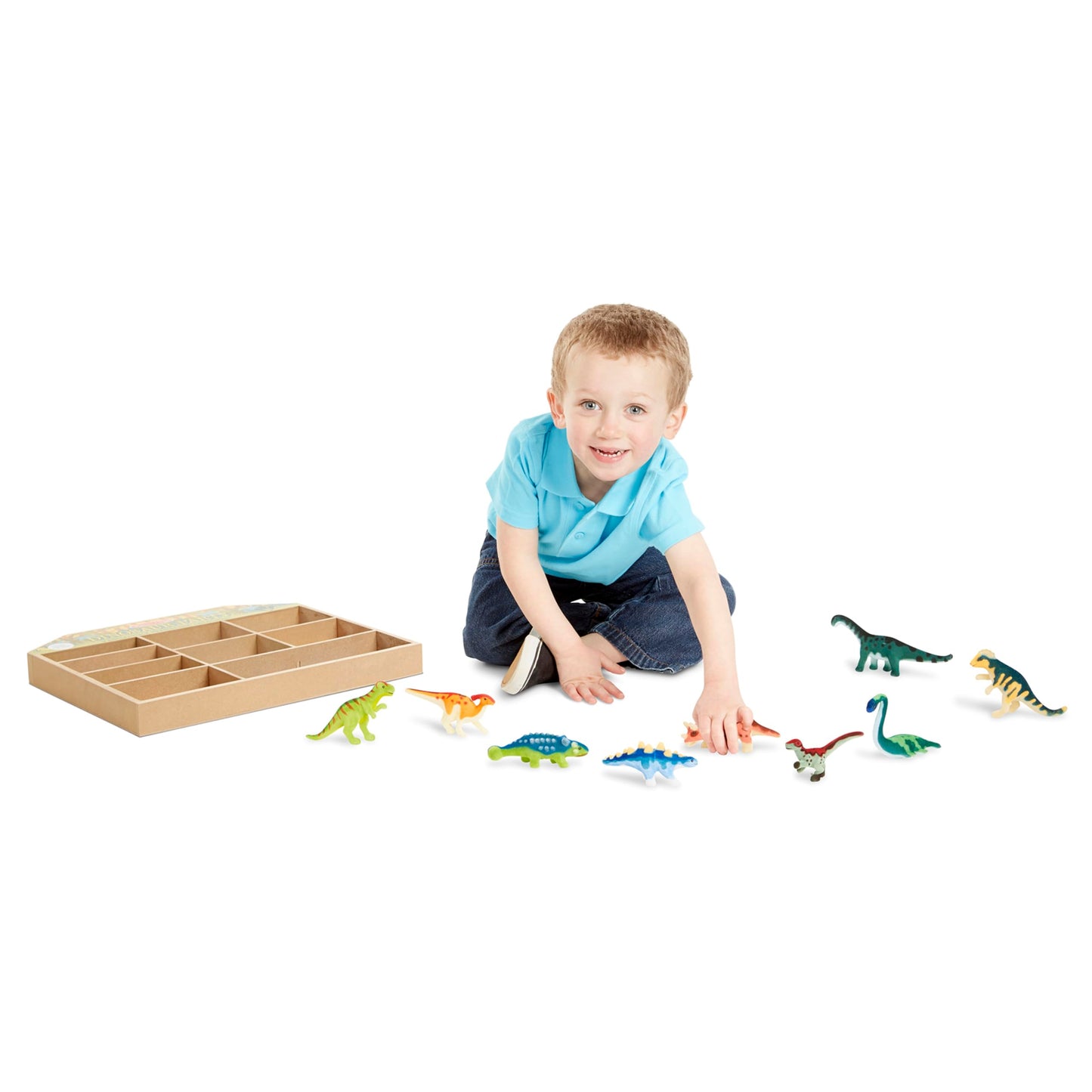 Melissa & Doug Dinosaur Party Play Set - 9 Collectible Miniature Dinosaurs in a Case