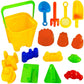 Liberty Imports 15-Piece Sand Castle Building Kit - Ultimate Beach Toy Set with Large Bucket, Rake, Shovels, Molds, and More - I