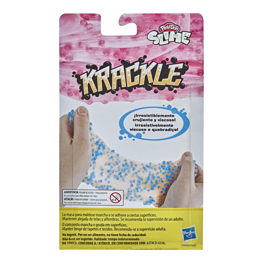 Play-Doh Krackle Slime Pink & Light Orange 2 Pack of Slime Compound with Beads for Kids 3 Years & Up