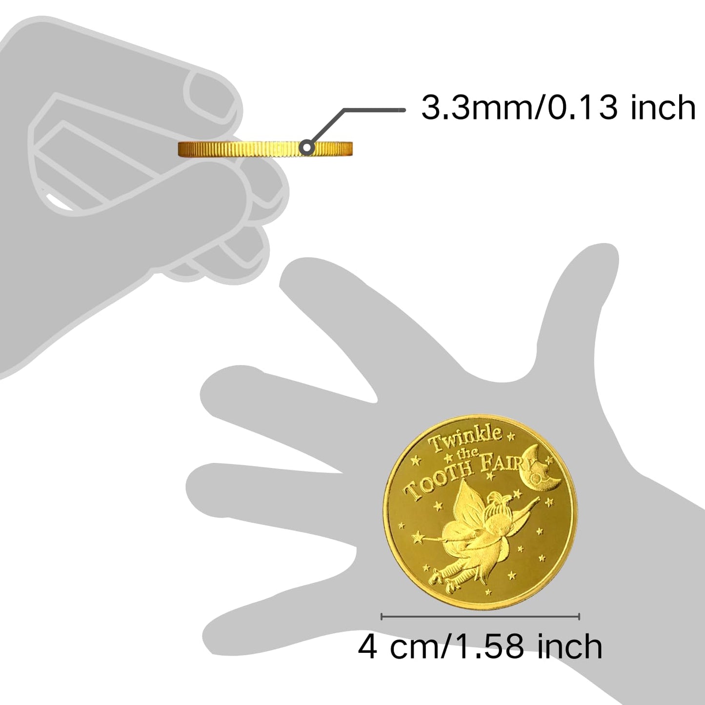 Nlr Fun Tooth Fairy Coins Classic Tooth Fairy Golden Coins, Keepsake For Lost Tooth Kids (8 Pcs)