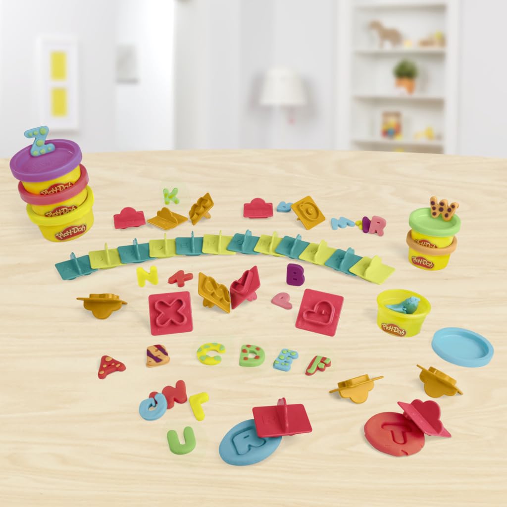 Play-Doh Fundamentals Letters with 26 Letter Stamper Tools and 6 Colors of Play-Doh