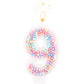 Birthday Candles, 0-9 Number Macaron Cake Candles Glitter Cake Topper Decorations for Wedding Anniversary Birthday Party (9)