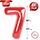Red Number 7 Balloon 40 Inch, 7 Balloon Number, 7Th Birthday Decorations, Red Party Supplies For Boys Girls