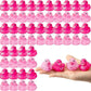 Haooryx 60Pcs Macaron Color Miniature Rubber Duckies Mini Pastel Float Ducky Pool Toy Novelty Squeeze Smile Ducks For Kids Birth