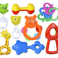 Madhuma Colorful Baby Rattle & Teether Toy Set  8 Pieces | Safe NonToxic Plastic | Educational Toys For Infants & Toddlers (0