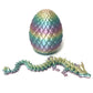 3D Printed Dragon Eggs with Dragon Inside - Fun Fidget Figurine Toys  Easter Basket Stuffers Surprise Mystery Crystal Printing Dragon Egg mature-themed Home Office Desk Decor Toy Gifts (Rainbow Colors)