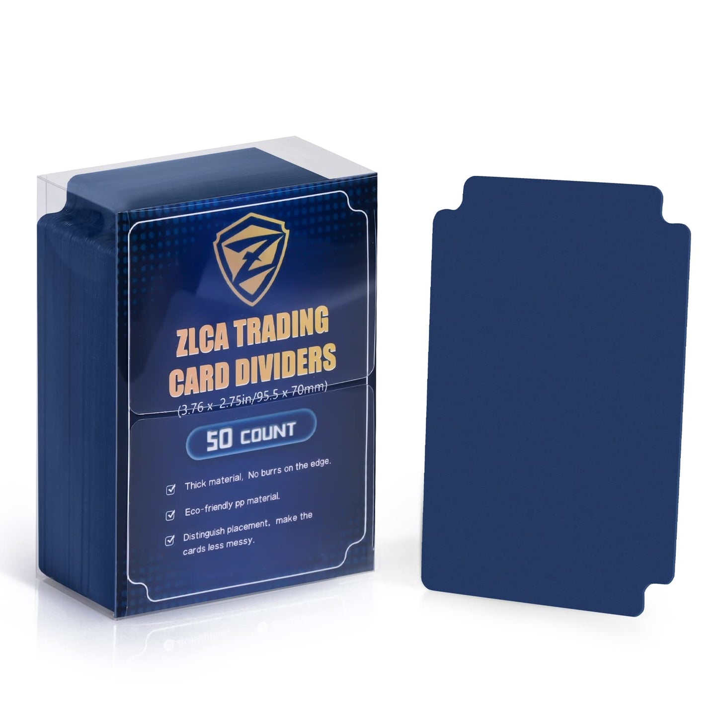 Zlca 50-Piece Trading Card Dividers With Tabs, Plastic Separator For Storage Box Folder Record Baseball Games Sports Cards, 2.75