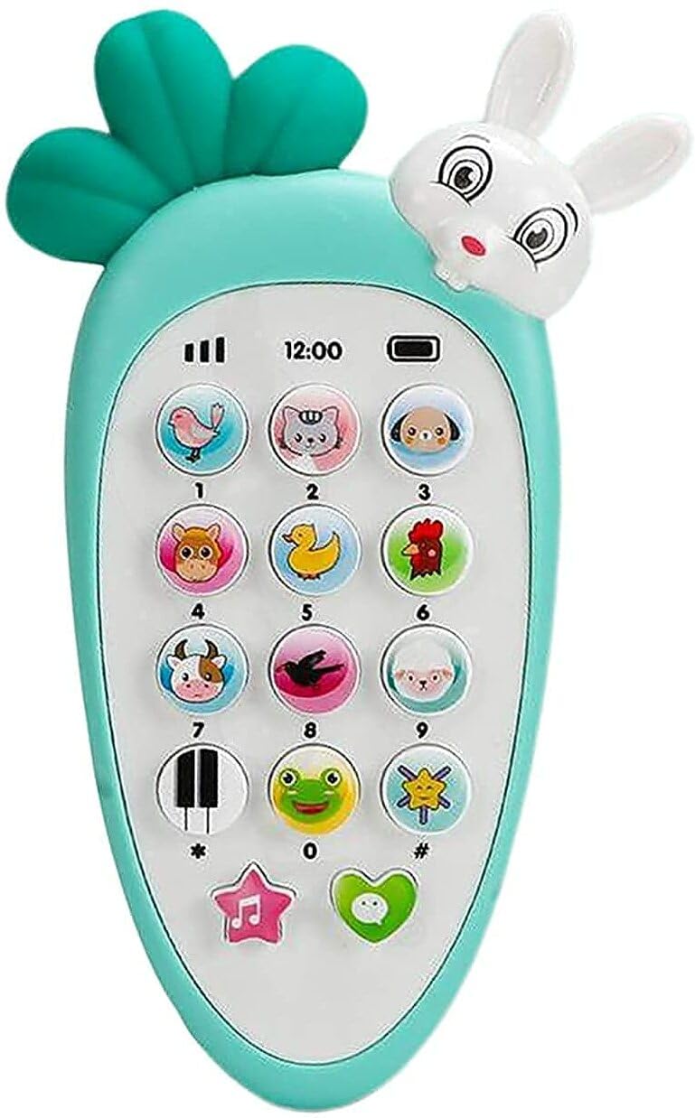 Royaldeals Toys Smart Musical Sound Light Mobile Upper Side Soft Silicone Rattle for Kids