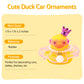 wonuu Rubber Duck Car Dashboard Decoration  Duck Car Ornament Cute Car Accessories with Mini Crown Dress Pearl Necklace Glasses  Pink Lace Skirt
