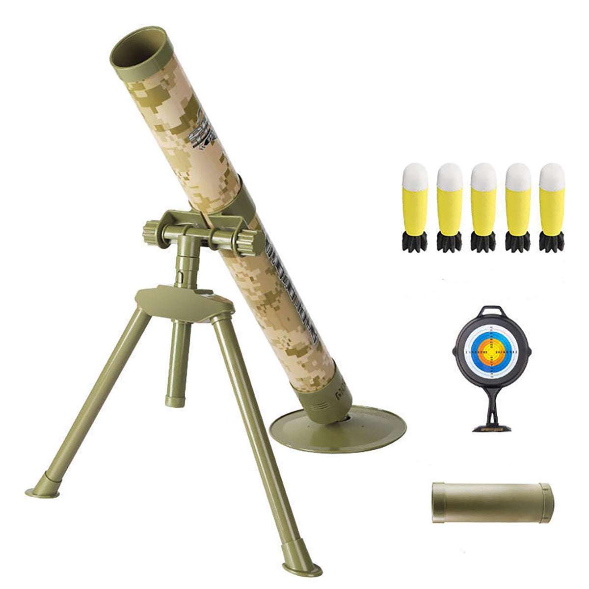Mortar Launcher Playset For Kids 612 Years Old, Soft Foam Rocket Kids Play Set With 5 Safety Foam Shells For Boys And Girls (Fi