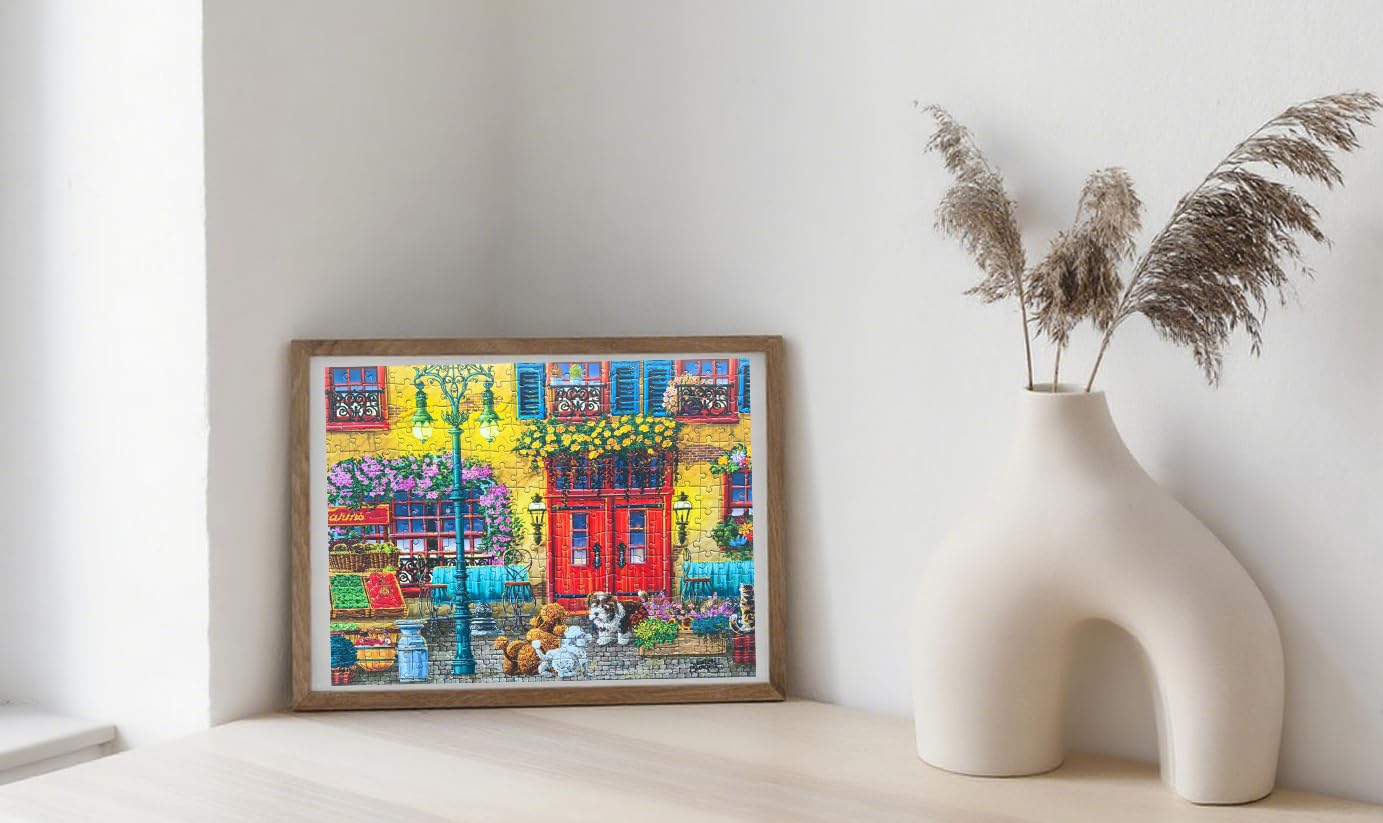 Artist Joseph Burgess - 300 Piece Puzzles for mature-themeds - Fall Joy in The Town - Jigsaw Puzzles Large Piece