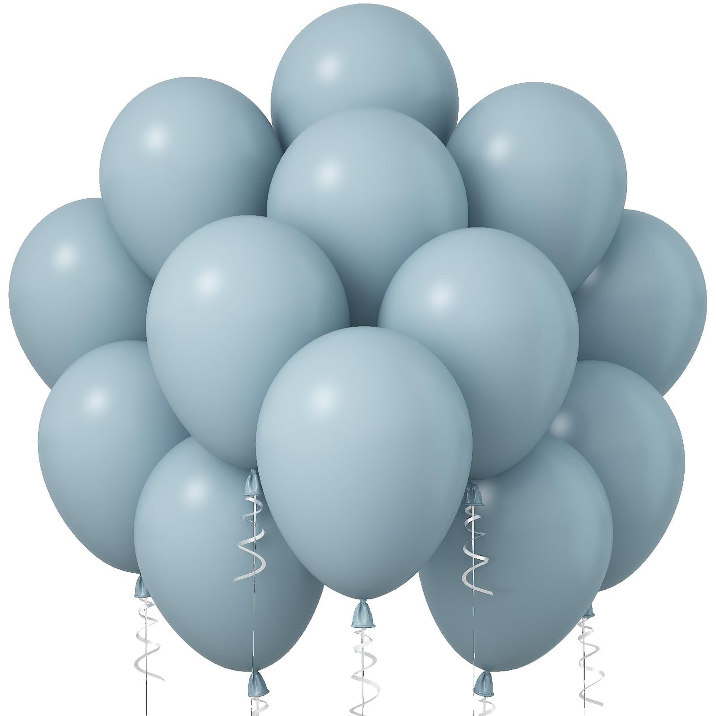 Jobkoo Blue Balloons, 12 Inch 30 Pcs Pale Aqua Blue Balloon Muted Dusty Blue Latex Balloons Matte Retro Powder Light Blue Helium