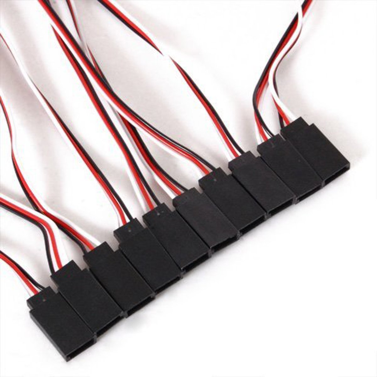 10Pcs 3 Terminal Male to Female Servo Extension Lead Wire Cable 300mm Red White Black for RC Airplane (10Pcs)