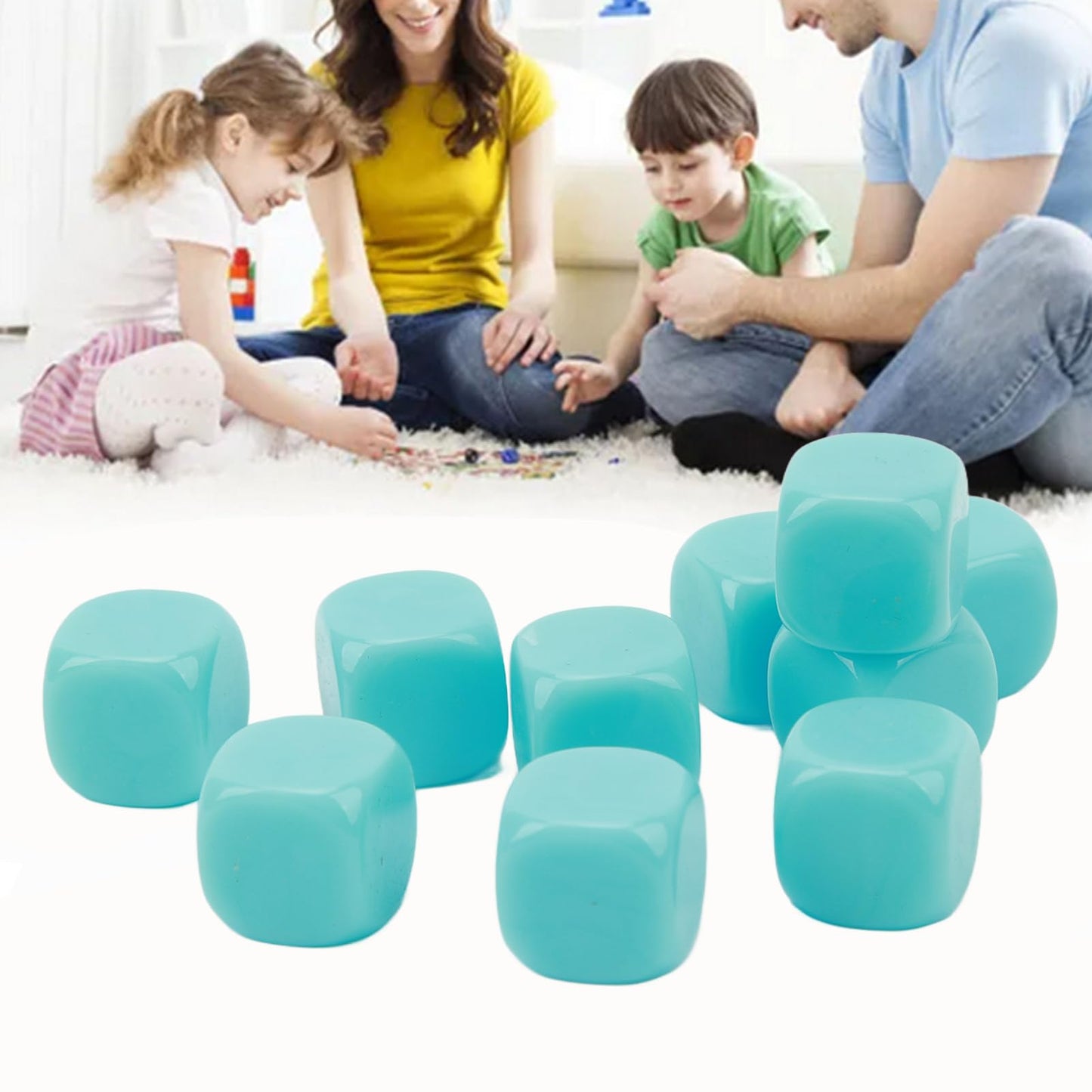 30PCS Fun Blank Dice Set, 16MM Plastic 6 Sided Round Corners Dice Cubes, Polyhedral Dice Set, DIY Puzzle Round Corner for Classr