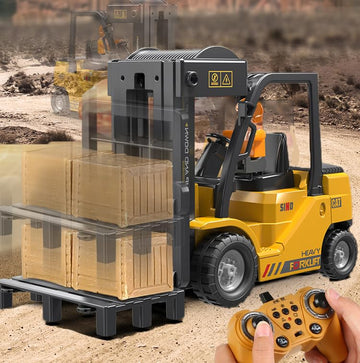 Mscredse Remote Control Forklift Cranes 6 Channel 2 Mode RC Forklift Truck with Spray Sound and Lights Construction Toys 2.4Ghz