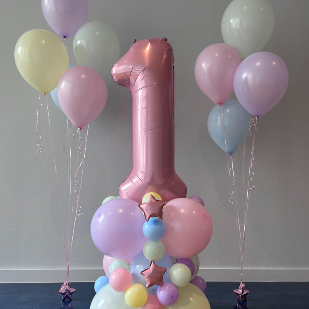 Paticool 40 Inch Pink Number Balloon 1, Large Number Foil Balloons Mylar For Girl Boy Birthday Party Celebration Decorations Sup