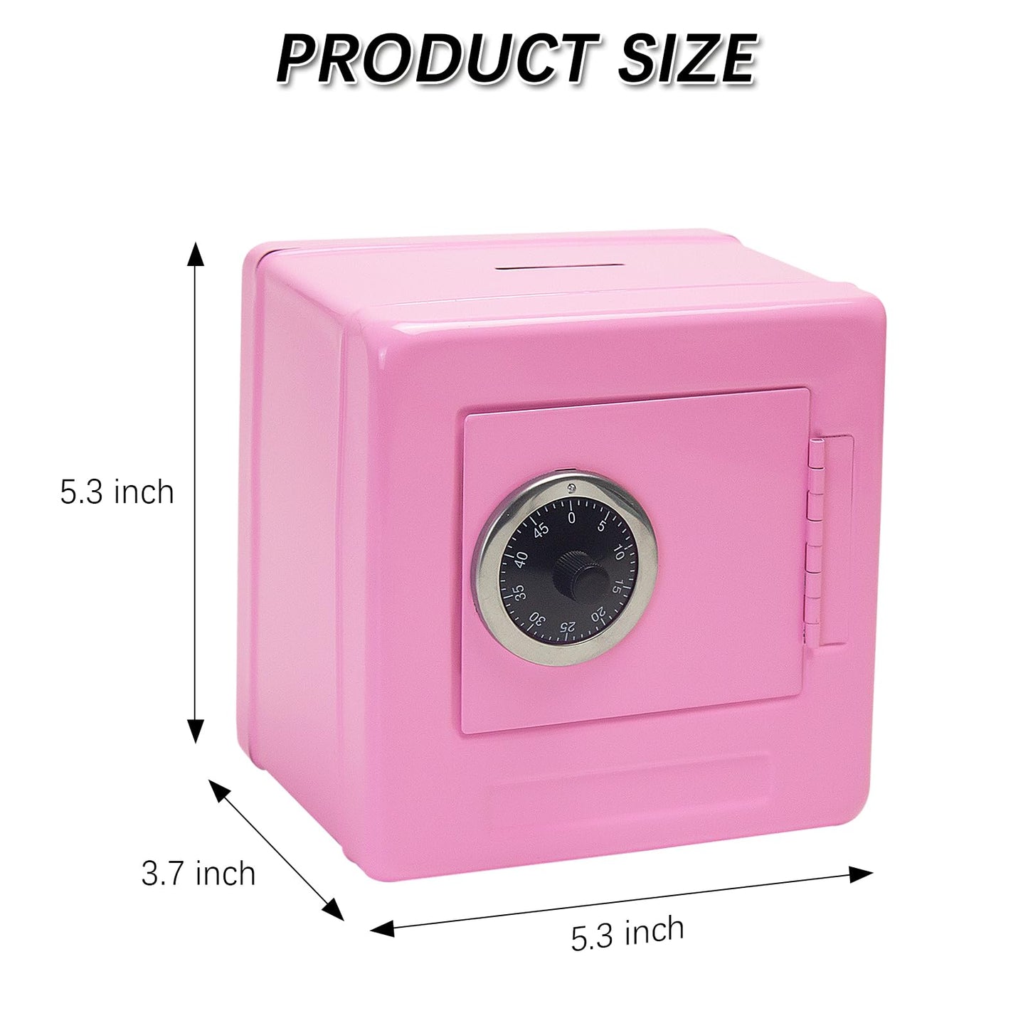 Kids' Mkid Safe Piggy Bank, Metal Safe With Key, Money Saving Box For Children, Boys Girls Best Giftoney Banks (Pink, Small)