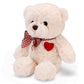 Riuhot Small Teddy Bear With Heart Cute White Teddy Bear Stuffed Animal Valentine'S Day Soft Stuffed Bear Plush Bear Plushie Toy