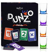 DUNZO - Party Version of Classic Card Game with 4 Unbreakable Glasses - Draw Two  Skip  Reverse  Get Hydrated - Fun Party Game & Funny Gifts - mature-themed Games for Game Night - mature-themed Party Games