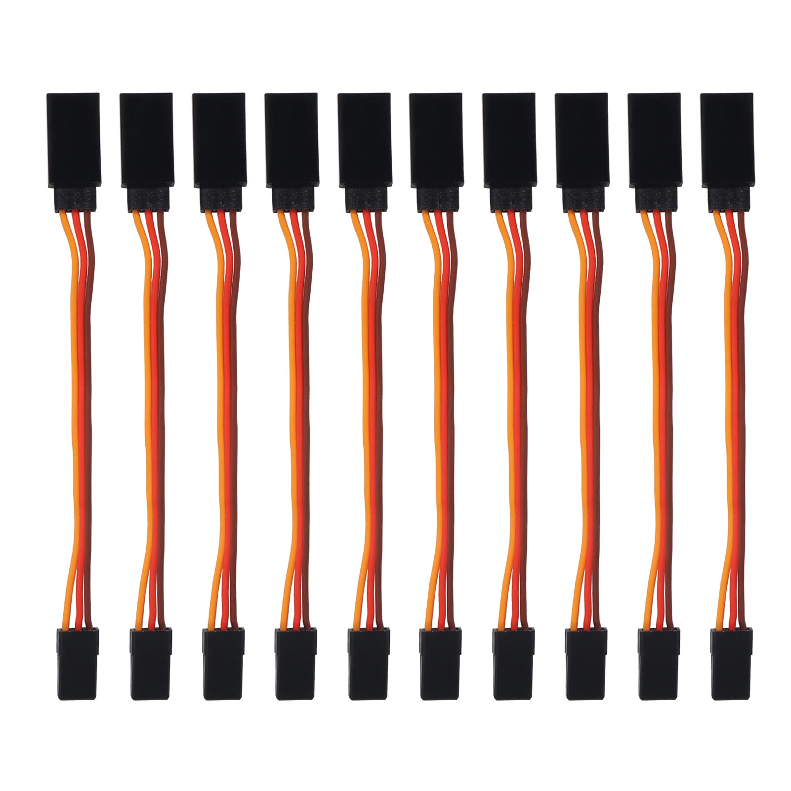 ACEIRMC 10pcs 3-Pin Servo Extension Cable Cord Female to Male Lead Wire Connector JR for RC Car Airplanes Remote Control (10cm)