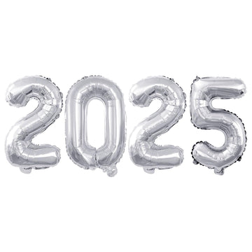 Goer 2025 Foil Number Balloons For 2025 New Year Eve Festival Party Supplies Graduation Decorations (Silver,16 Inch)