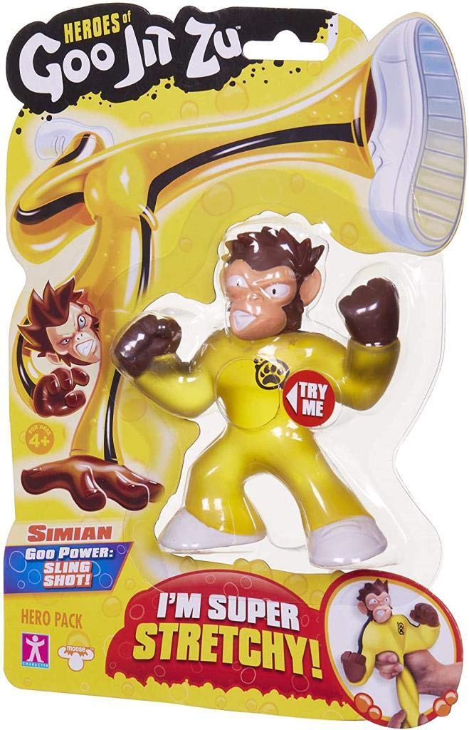 Heroes of Goo Jit Zu Stretchy Monkey Action Figure - Yellow and Brown, Model 41026