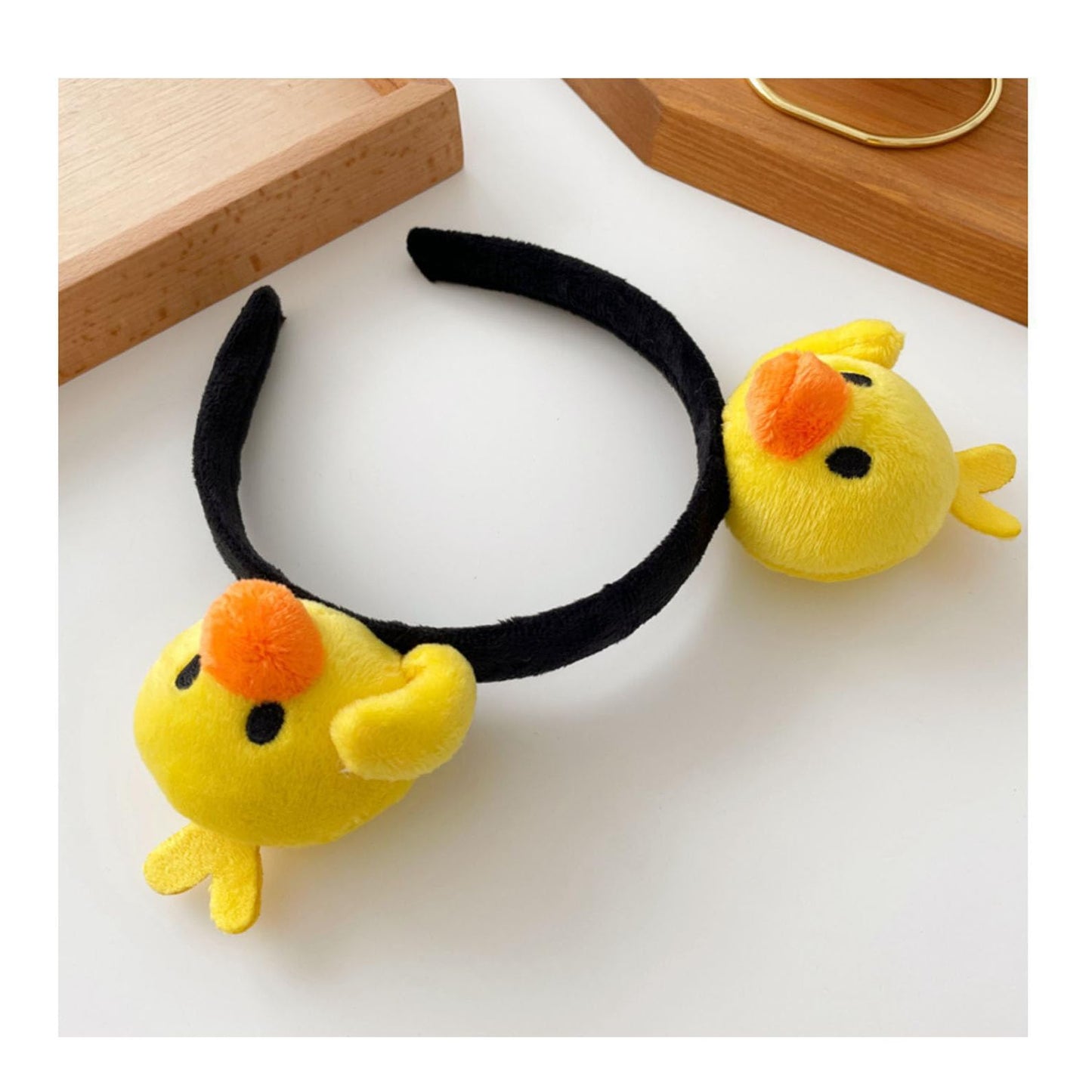 Plush Doll Cute Yellow Duck Hairband mature-themed Child Animal Cartoon Headband Makeup Wash Face Headwear Decoration Props