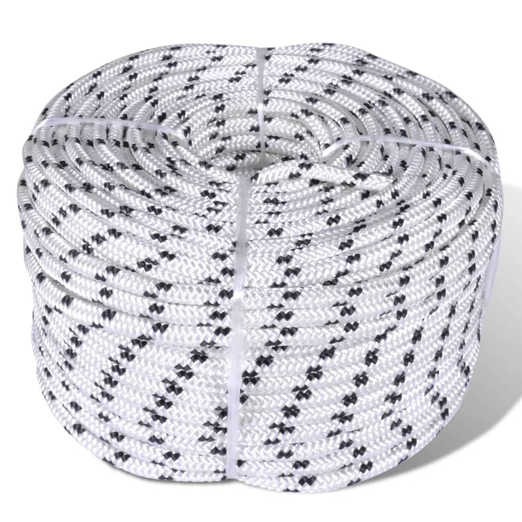 vidaXL Braided Rope Coil Boat Line Polyester 0.31x1968.5