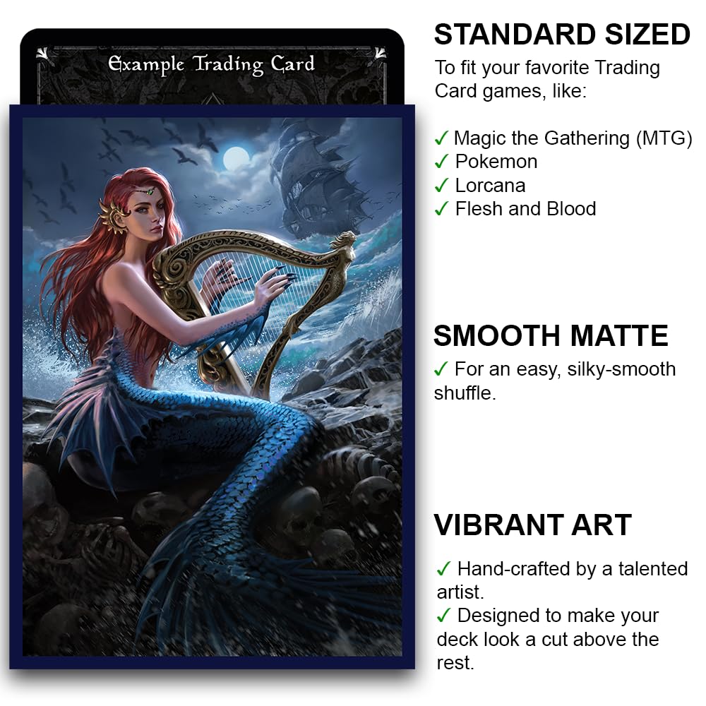 Fantasy North - Allamorra - Alluring Siren - 100 Smooth Matte Tcg Trading Card Sleeves - Fits Magic Mtg Commander Pokemon And Ot