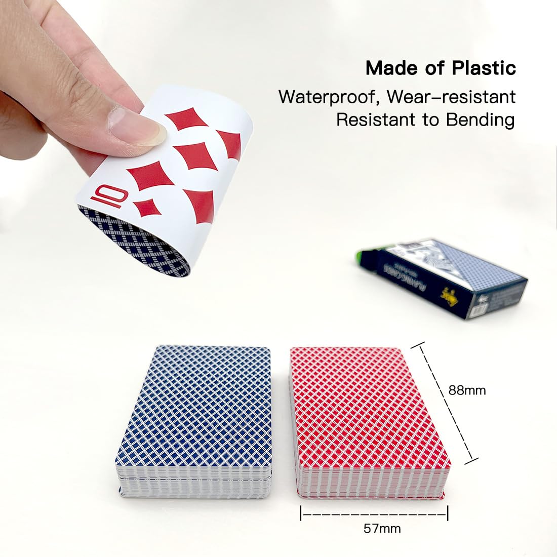 Wugauwor Plastic Waterproof Playing Cards,2 Decks,Red And Blue,Premium Professional Poker Cards,Bridge Cards,Standard Index For