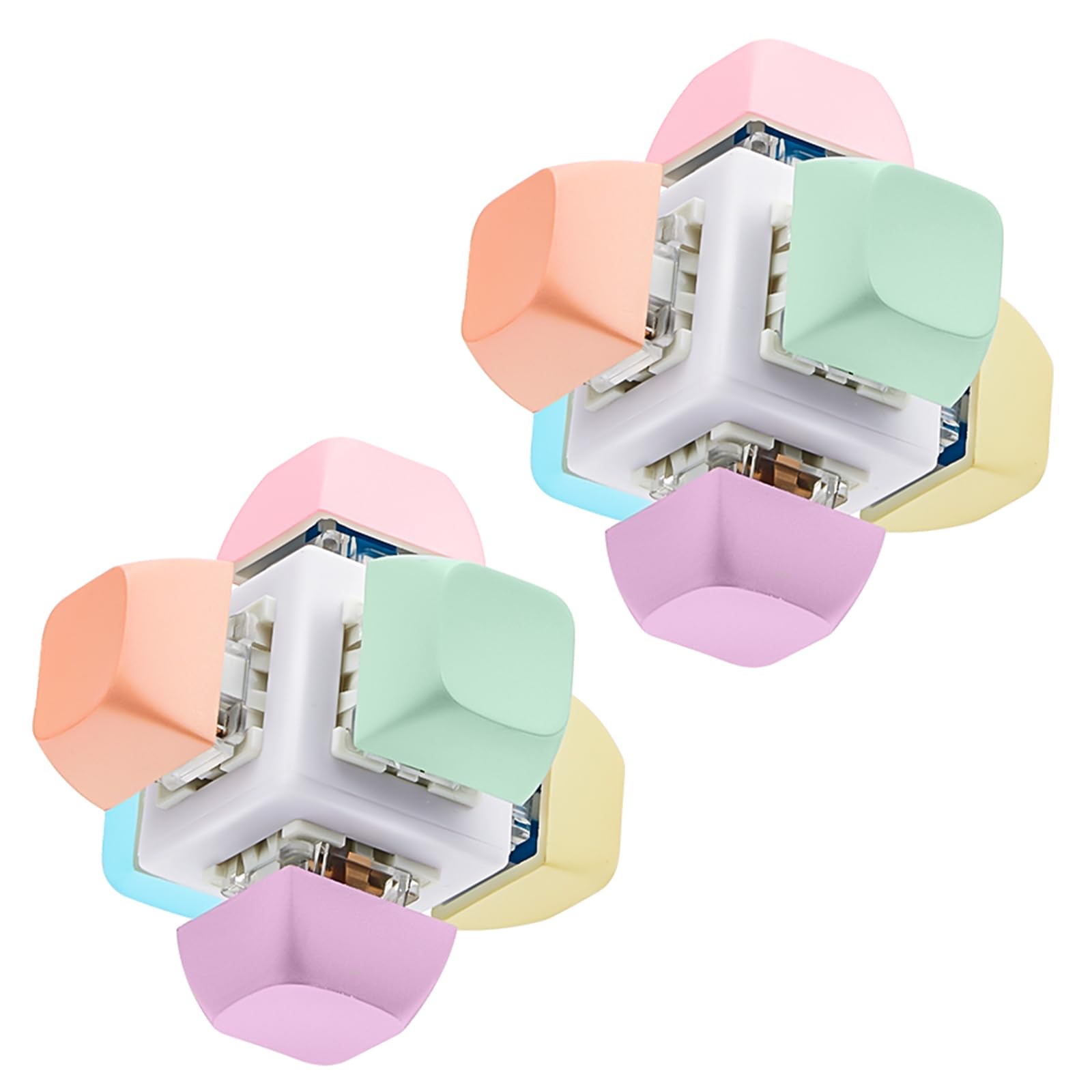 2 Pcs Decompression Toys Keyboard Clicker Toy Keyboard Cube Toy Mechanical Key Toy Keyboard Button Stress Relief for mature-themed Gifts to Relief Pass Time (Classic)