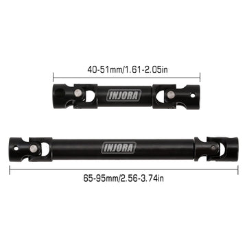 Injora 20G Steel Front Rear Center Drive Shaft For Scx24 Gladiator Dodge Power Wagon Axial Upgrade Parts 1/24 Rc Crawler Car,2Pc