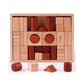 Beech Wood Wooden Building Blocks Geometric Stacking Block Puzzle Construction Play Shape Sorter Set Matching For Children, Coff