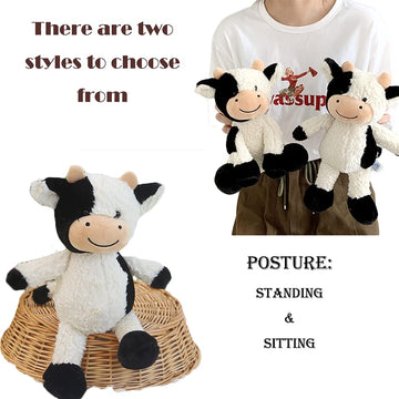 CHELEI2019 11.8 Cow Stuffed Animals Soft Cuddly Cow Plush Stuffed Animal Toy for Kids