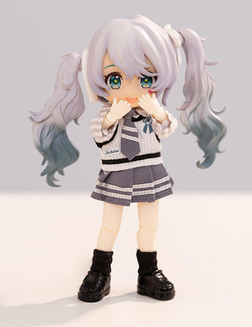 Ymy Ob11 Doll Clothes 1/12 Scale Shirt Tie Waistcoat Dress Girls Uniform Set For Bjd Gsc Doll Clothing(Blue)