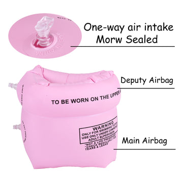 4 Pcs Arm Floaties Inflatable Swim Arm Bands Floater Sleeves Swimming Rings For Kids Toddlers And Adults(Pink Blue)