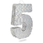 Small Holographic Silver Foil Number 5 Pinata For Kids Birthday Party Decorations (15.7X9X3 In)