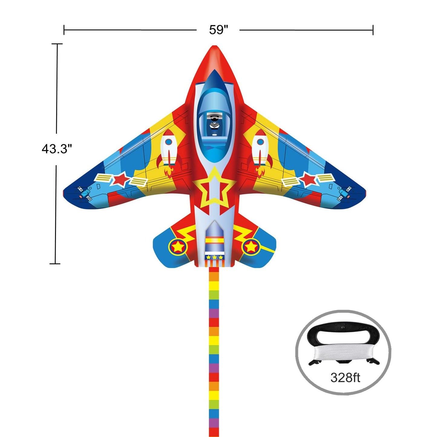 SNJOYFUL Air Kites for Kids and mature-themed  Huge Kite Easy to Fly  59 Beach Travel Beginner Kites for Kids Ages 4-8  Comes with 118 Colourful Tail