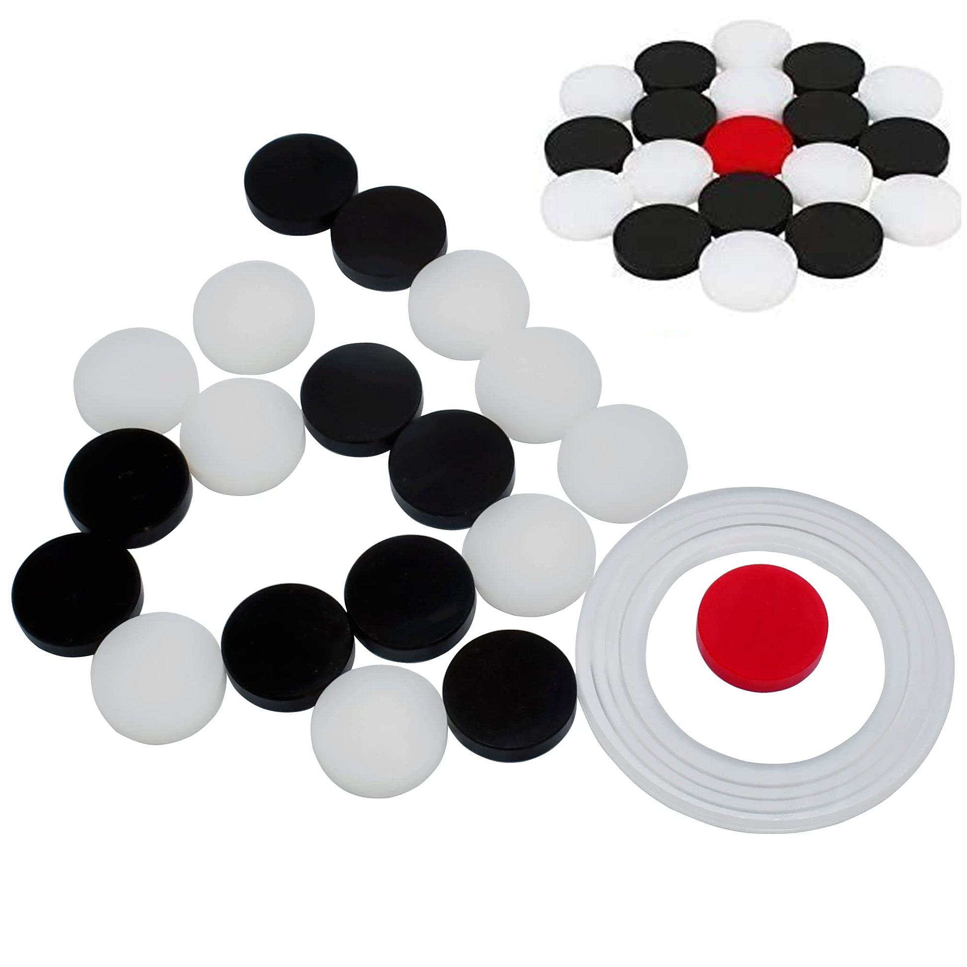 AAProTools Carrom Board Coins with Striker Plastic Set of 20 DISKS  (Ideal for Smaller Boards)-New