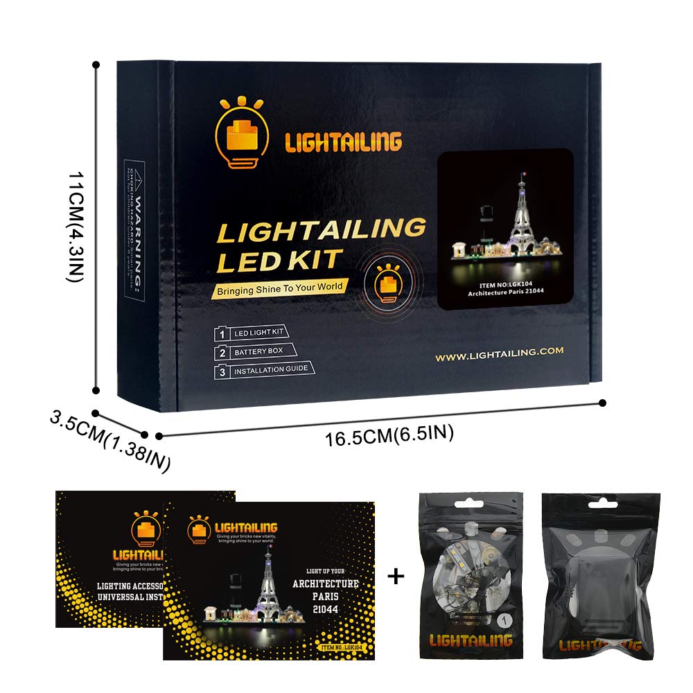 LIGHTAILING Light Set for (Architecture Paris) Building Blocks Model - Led Light kit Compatible with Lego 21044(NOT Included The