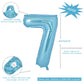 Vonokee 40 Inch Light Blue Giant Number Balloons 7, Jumbo Digital Foil Mylar Balloon For Birthday Party Wedding Anniversary Cele