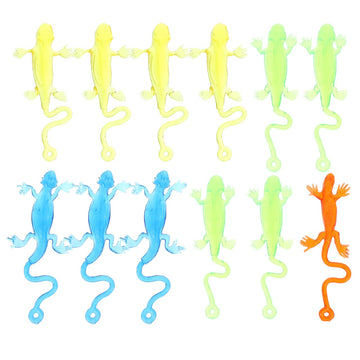 STOBOK Sticky Lizard, 12pcs Funny Sticky Toys Lizard Toy Sticky Hands Lizard Gecko Figures Toys Stretchy Sticky Lizards Toys for